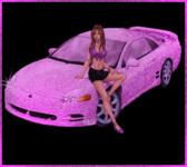 Девушка и розовое авто