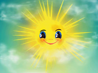 Анимационная картинка "Солнышко лучистое" для детей.