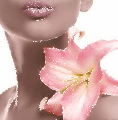 Гифка губы и цветок