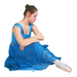 Танец девушки в синем платье